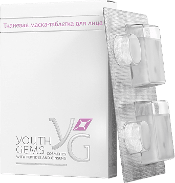 YG Тканевая маска-таблетка для лица с пептидами и экстрактом женьшеня